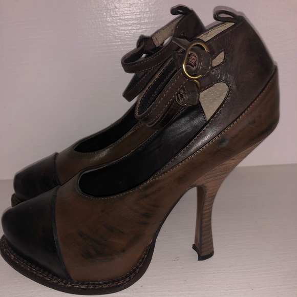 New Leon Max distressed leather platforms - Picture 2 of 5